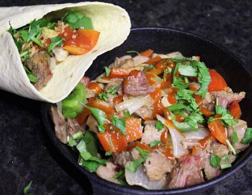 Geräucherte Putenkeule als Fajita Rezept