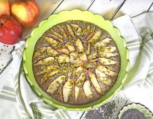 Apfel-Mohn-Becherkuchen mit Pistazien Rezept