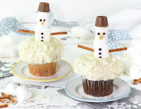Schneemann-Cupcakes Rezept