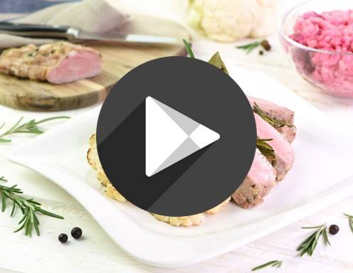 Schweinsfilet mit Rote-Rüben-Risotto und Karfiol