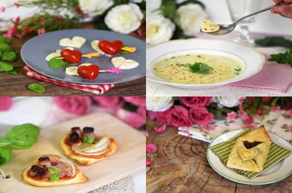 Einfaches Menü für den Valentinstag
