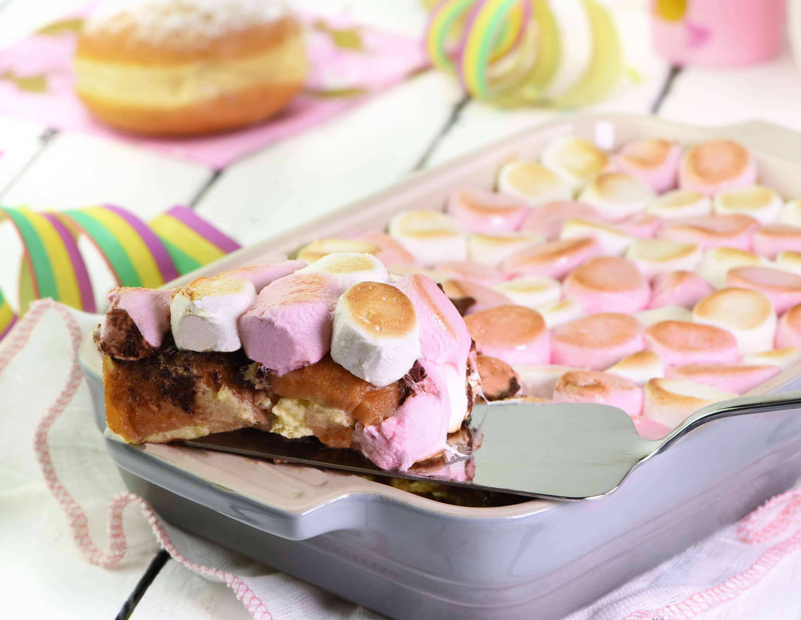Krapfen-Marshmallow-Auflauf mit Schokolade Rezept