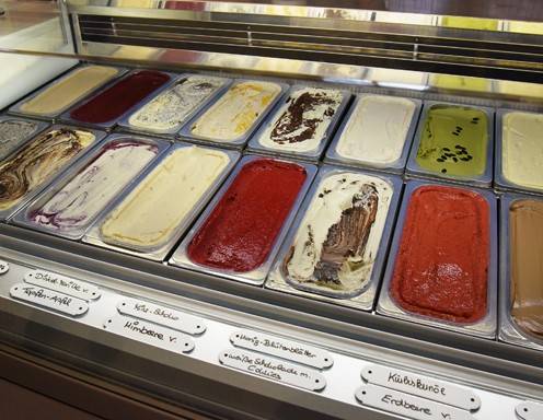 Die berühmte Eis-Vitrine