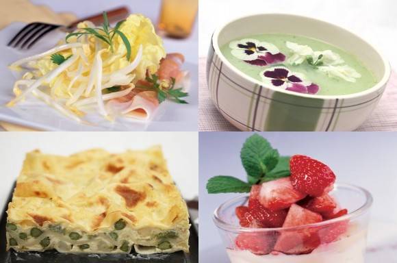 Menü mit Spargel