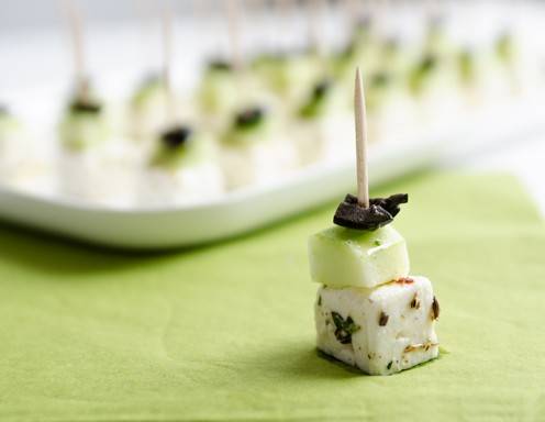Rezept für Feta-Käse Spieße mit Gurke