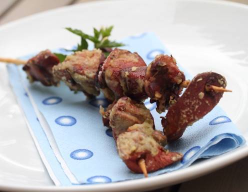 Leberspieße - Gegrillte Hühnerleber Rezept