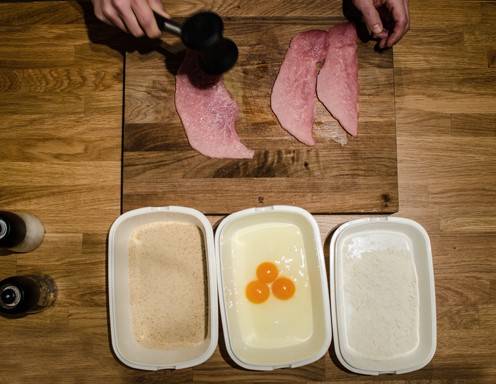 Schritt 2: Klopfen Sie die Schnitzel!