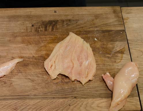 Gefüllte Hühnerbrust Schritt 5 - Fertig ist der Schmetterlingsschnitt