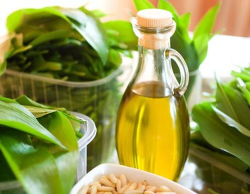 Zutaten für ein Bärlauchpesto 
