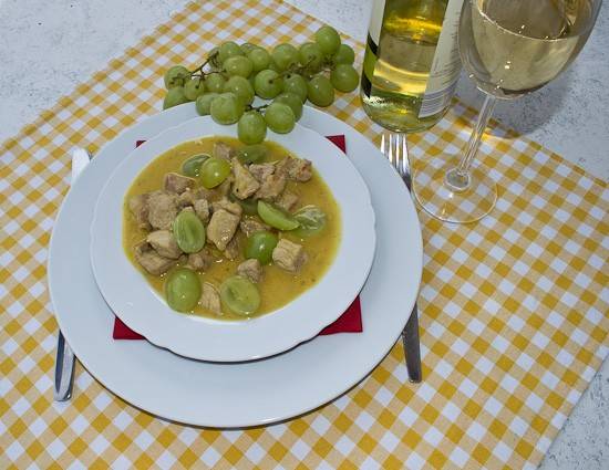 Schweinefilet mit Weintrauben