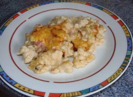 Gratinierte Schinkennockerln