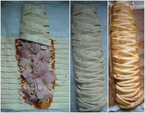 Geflochtene Pizza