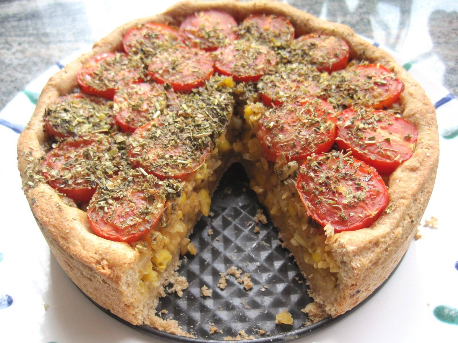 Quiche mit Linsen und Mais