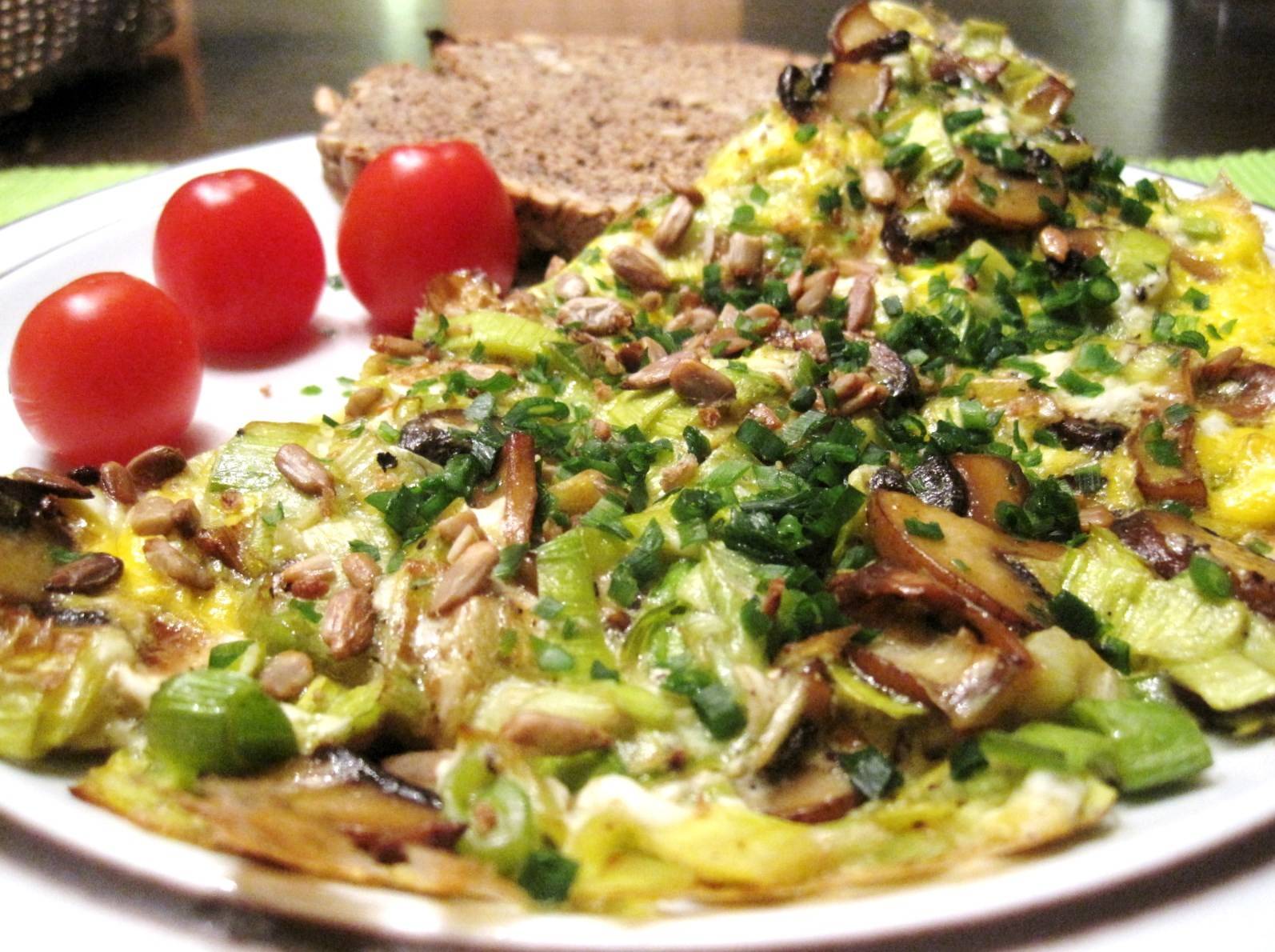 Frittata mit Lauch und Champignons