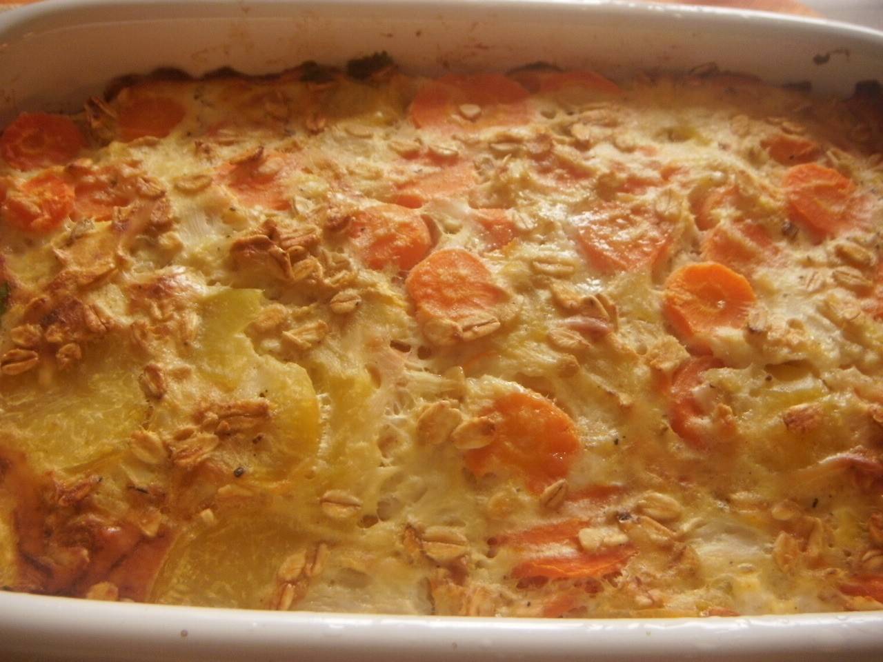 Rezept für Haferflocken-Gemüse-Auflauf