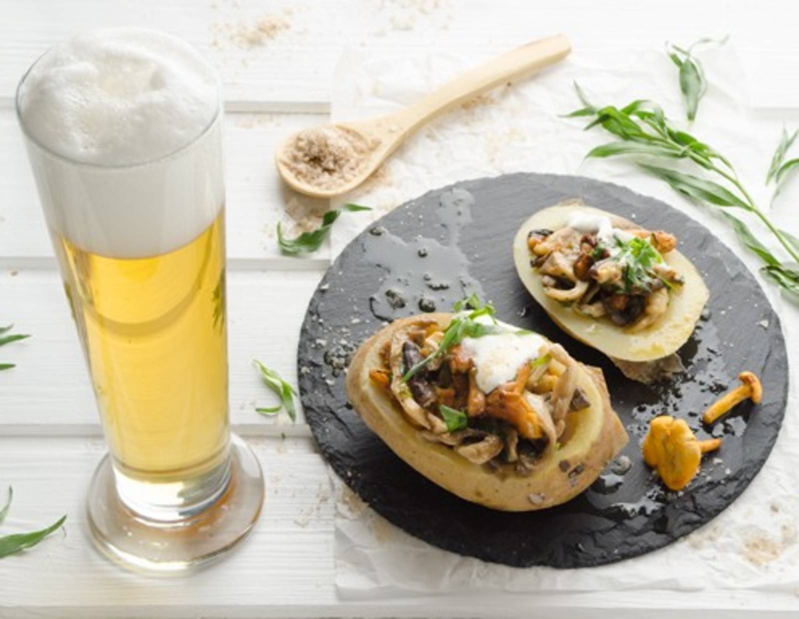 Ofenkartoffeln mit Schwammerlragout