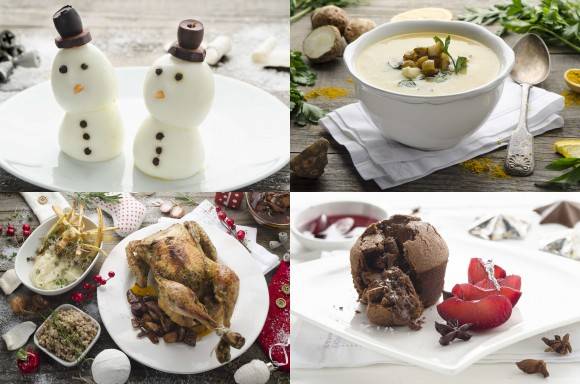 Menü mit Weihnachtspute